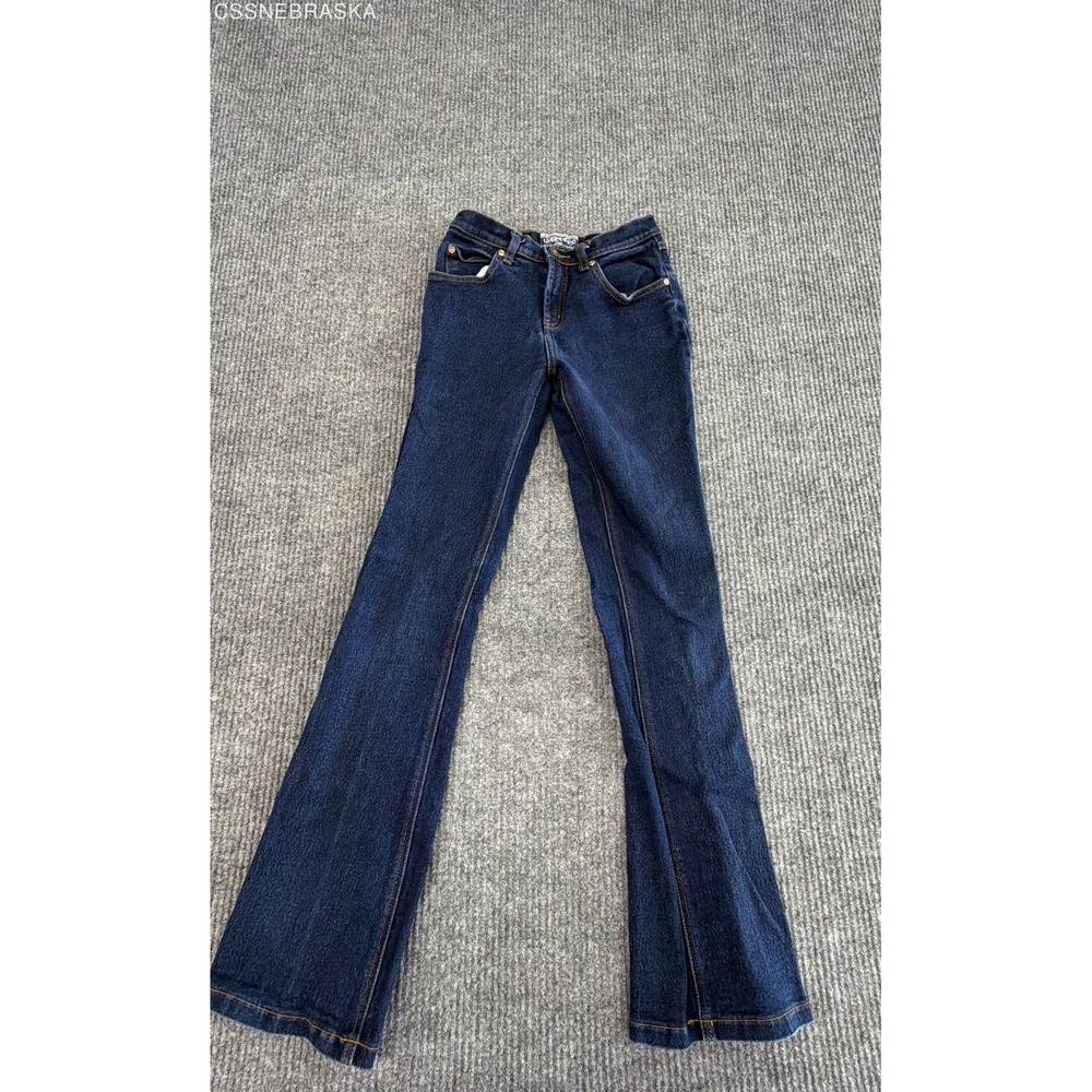 Limited Too Girls Jeans Dark Wash Vintage Y2K Flare Wide Leg‎ Stretch Sz 14 Slim